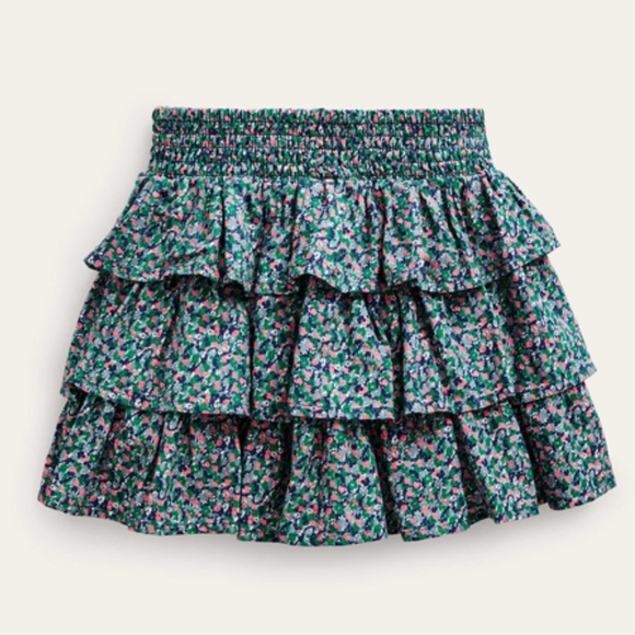 Mini Boden Other - Mini Boden Tiered Pebble Blue Micro Flower Skirt Size 11-12Y